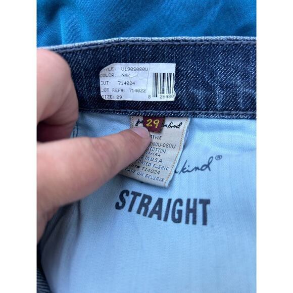 7 for all Mankind‎ Blue Straight Leg Denim Jeans Cotton Blend Stretch Size 29 - Picture 8 of 10